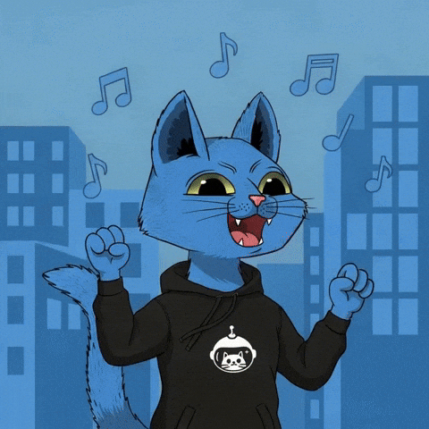 Happy Blue Cat GIF by Doge Pound