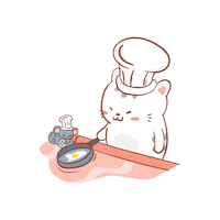 sanahuynh cat yummy cooking mouse Sticker