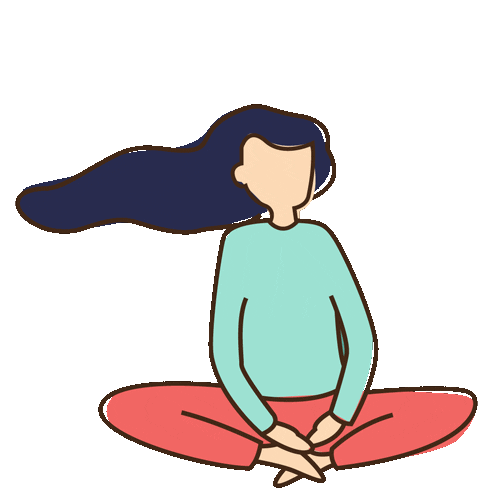 AgenceRedfox giphyupload yoga vent cheveux Sticker