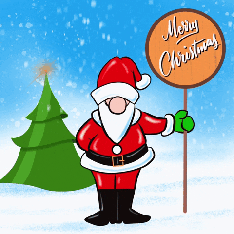 Christmas Holiday Greetings Xmas Santa Santaclaus Snow Sign GIF