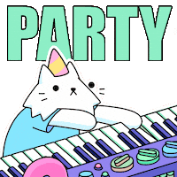 Cat Celebrate Sticker by doodles