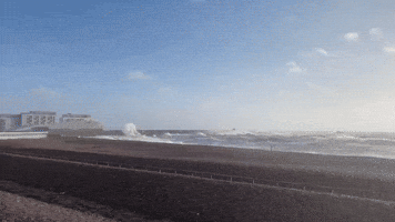 Waves Pound English Seashore as Storm Henk Hits