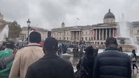 Demonstrators Gather in London's Trafalgar Square in Solidarity With Nigerian Protesters