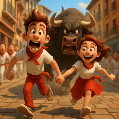 CreativosdelFuturo giphyupload animation couple bull GIF