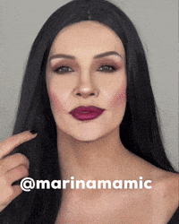 marinamamic makeuptransformation morticiaaddams catherinezetajones marinamamic GIF