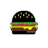 Yellowteeth burger camping outdoor bravebison Sticker