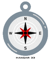 hangar33 compass hangar bussola hangar33 Sticker