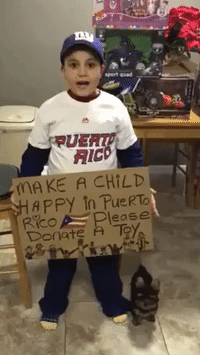 Kid Holds Toy Drive for Children Affected by Hurricane in Puerto Rico