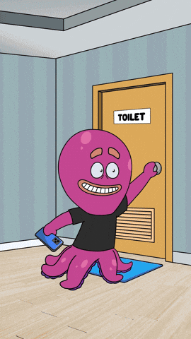 Bathroom Crouching GIF by Octo Gaming