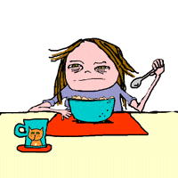 Cat Eat GIF by Kimmy Ramone