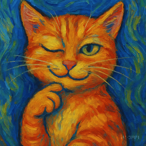 Cat I Wonder GIF by Maryanne Chisholm - MCArtist