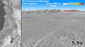 Simulation Shaking GIF by Southern California Earthquake Center