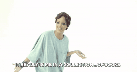 it really is me in a collection of socks GIF by Rihanna X Stance