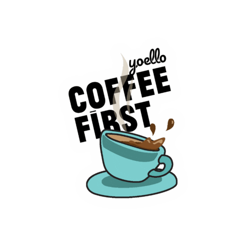 Coffee First Sticker by yoello_pay
