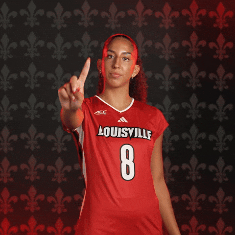 Volleyball Go Cards GIF by Louisville Cardinals