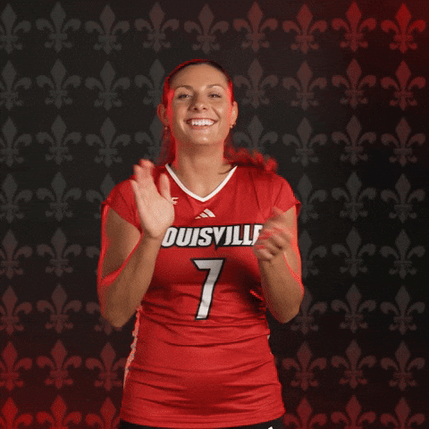 Volleyball Go Cards GIF by Louisville Cardinals