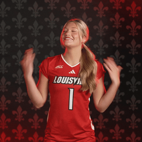Volleyball Go Cards GIF by Louisville Cardinals