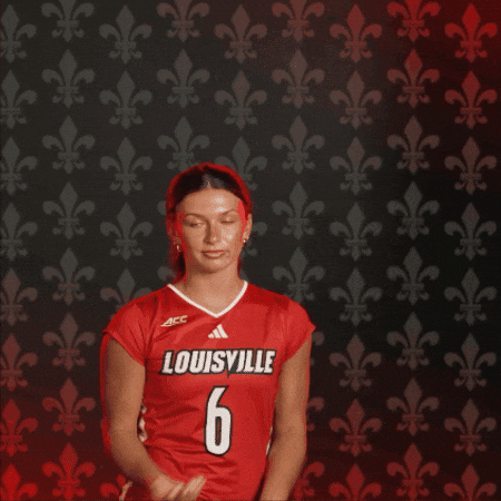 Volleyball Go Cards GIF by Louisville Cardinals