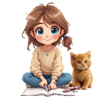 Coloring Book Cute Kitten Sticker
