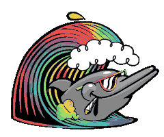 krinkywinky cool rainbow trippy wave Sticker