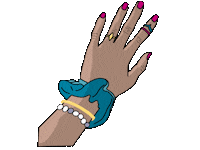 Hand Pink Nails Sticker