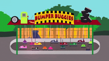 Cartman Rides Bumper Buggies