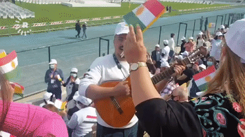 Crowd Sings Ahead of Pope's Arrival for Mass at Erbil Stadium