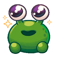 coffeenauts happy game kawaii alien Sticker