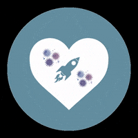 infografos infografos dentro corazon corazon con cohete espacial GIF