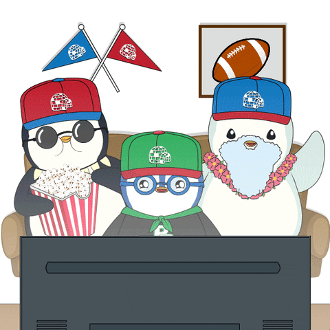 Game Night Popcorn GIF by Pudgy Penguins
