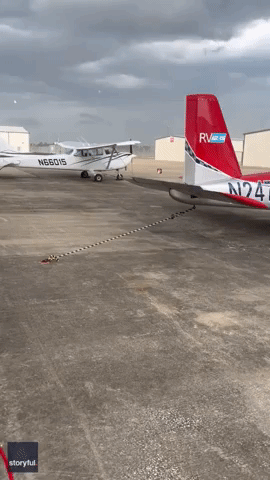 Severe Weather Causes Plane to Flip at Lake Charles Airport