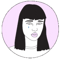 sad pink Sticker by Emma Darvick