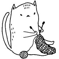 white cat waiting Sticker by MAJASBOK