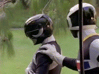 high five power rangers GIF