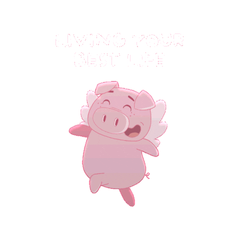 Happy Flying Pig Sticker by PositivelyPigasus