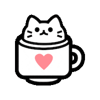 Cat Sticker by Kitten Cup Studio