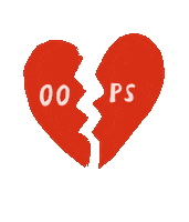 Heart Break Oops Sticker