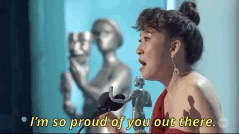 sandra oh im so proud of you out there GIF by SAG Awards