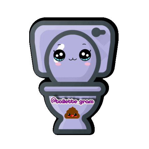 joxmiau kawaii purple poop toilet Sticker