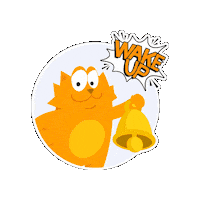 Spitogatos_gr cat wake up ringing spitogatos Sticker