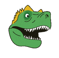 Scared T Rex Sticker by Hack in the Woods