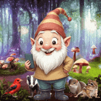 Cute Gnome Taking A Selfie GIF