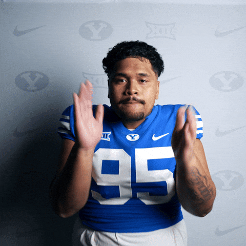 Byu Football Clap GIF by BYU Cougars