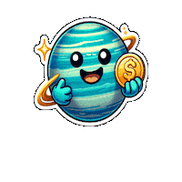 uranusarmy happy money thumbs up shine Sticker