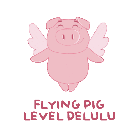 Flying Pig Sticker by PositivelyPigasus