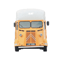 farmcupcoffee sunny citroen vintage car coffee truck Sticker