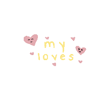 lisasaru heart pink friends yellow Sticker