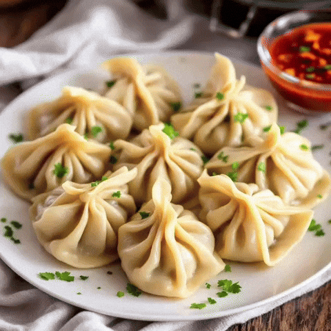 goodvibewishes giphycreatortest momo foodies street food GIF