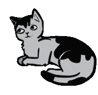 hiDia cat animation kawaii white Sticker