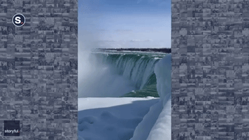 Snowy Niagara Falls Looks Stunning During Wintry Weather in Ontario